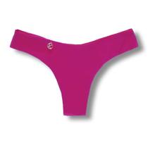 Tanga Isa Pink Biquíni Liso Semi Fio Ripple Levanta Bumbum Dupla Face Reversível