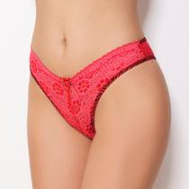 Tanga Letícia Cor:Vermelho/Viés zebraTamanho:G
