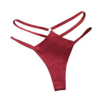 Tanga Sexy De Algodão Com Cintura Baixa Para Mulheres, Com Detalhes Em Renda, Elástica, Sem Costura