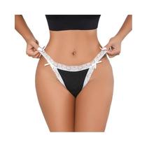 Tanga Sexy De Renda Para Mulheres, Lingerie Respirável, G-string Elegante Com Laço, Moda Em Roupas