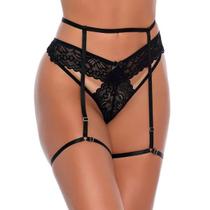 Tanga Silvana com Liga em Renda Preta - Patitex