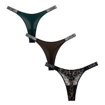 Tangas 4UFIT femininas de cintura baixa, strass, corte alto, pacote com 3 Tangas 4UFIT femininas de cintura baixa, strass, corte alto, pacote com 3