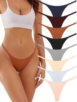 Tangas com fio dental sem costura para mulheres, pacote com 8