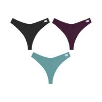 Tangas De Algodão Femininas 3 Peças Confortáveis Cintura Baixa Waffle G-string T-back Bikini Cuecas