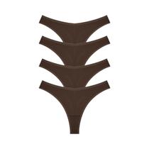 Tangas De Algodão Listradas Para Mulheres, 4 Peças, Sexy G-String T-Back