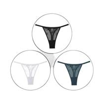 Tangas De Renda De Cintura Baixa Para Mulheres Sexy Perspectiva Biquíni G-string Roupa Interior 3