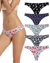 Tangas de roupa íntima feminina sem costura, pacote com 5 Tangas de roupa íntima feminina sem costura, pacote com 5