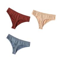 Tangas Femininas De Cintura Baixa Sem Costura 3 Tamanhos Calcinha Sexy G-string M-XL Roupa Íntima