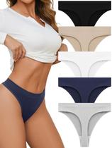 Tangas lincure, roupa íntima feminina respirável sem costura, pacote com 5 Tangas lincure, roupa íntima feminina respirável sem costura, pacote com 5