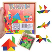 Tangram 70 Peças Diversas Cores Brinquedo Educativo Lúdico