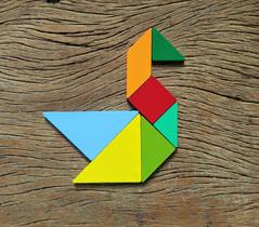 Tangram, da NewArt - Brinquedo de Madeira do tipo Quebra-Cabeça - Cód. 268