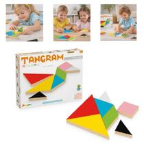 Tangram Educativo Montessori Pedagogico Brinquedo 7 Peças Em Madeira Jogo Colorido Quebra Cabeça Desafio Tangram Educativo Montessori Pedagogico Brinquedo 7 Peças Em Madeira Jogo Colorido Quebra Cabeça Desafio