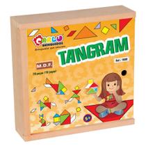 Tangram em madeira, 70 Peças, Carlu Brinquedos