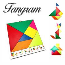 Tangram Jogo Madeira Brinquedo Educativo Escolar Pedagógico