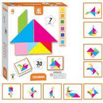 Tangram Quebra-Cabeça Geométrico Clássico Infantil Brinquedo Em Madeira Educativo Crianças +4 Anos