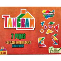 Tangran com 7 Peças 100% madeira Aquarela Brinquedos