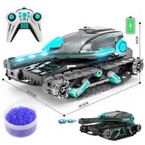 Tank com Bazuca Lançadora de Bolinhas de Gel com Controle Remoto, Efeitos Sonoros e Luzes LED Diversão Garantida