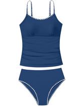 Tankini Yesmo acolchoado de 2 peças para meninas, azul 12-14 Tankini Yesmo acolchoado de 2 peças para meninas, azul 12-14