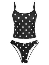 Tankini ZAFUL de bolinhas, duas peças, com controle de barriga, tamanho S