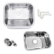 Tanque 50x40x22 Aço Inox 304 e Cuba Nº2 56x34x17 Aço Inox 430 Alto Brilho