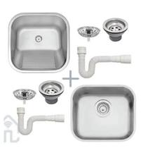 Tanque Aço Inox 40X40 Tramontina Lavanderia 25L Fosco Kit Cuba Cozinha Inox 40x34x17 Prime Cozinha