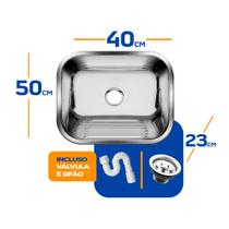 Tanque As Inox 304 Brilho 50x40 Grande 32l Sobrepor Embutir