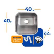 Tanque As Inox 304 Fosco 40x40 Medio Sobrepor E Embutir 25l