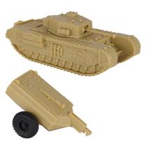 Tanque BMC Toys Churchill Crocodile WW2 1:38 de plástico bronzeado Tanque BMC Toys Churchill Crocodile WW2 1:38 de plástico bronzeado