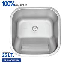 Tanque Cuba Aço Inox 40x40cm Tramontina Casa Lavanderia 25Lt