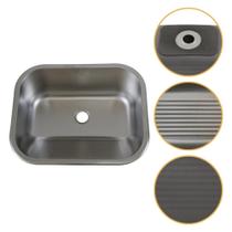 Tanque de Aço Inox 55x45 com Cuba Ampla e Instalação Completa para Lavanderia