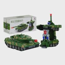 Tanque De Combate Caminhão Robô Bate E Volta Com Luzes E Som Personagem: camuflagens. - toys king