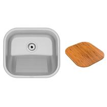 Tanque De Encaixe Tramontina Hera Compact 19L Inox Acetinado 40x35cm C/ Tábua De Madeira 94404117