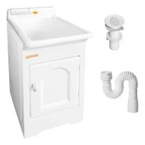 Tanque De Fibra 27 Litros Frontal + Kit Instalação - BRANCO