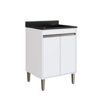 Tanque De Fibra 40L com Balcão Gabinete 2 Portas MDP com Válvula e Sifão Lavare Maxicasa Tanque De Fibra 40L com Balcão Gabinete 2 Portas MDP com Válvula e Sifão Lavare Maxicasa