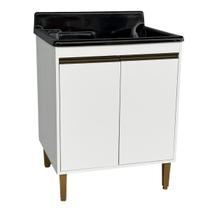 Tanque de Fibra 50L com Gabinete Balcão 2 Portas MDP Com Válvula e Sifão Lavare Maxicasa Tanque de Fibra 50L com Gabinete Balcão 2 Portas MDP Com Válvula e Sifão Lavare Maxicasa