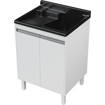 Tanque de Fibra Para Lavanderia Com gabinete MDF 45 Litros Esfregadeira Lateral Entregue Montado
