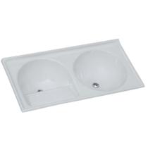 Tanque de Granito Sintético Duplo N2 110x55cm Branco - 500207 - A.J. RORATO