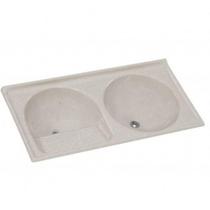 Tanque De Granito Sintético Duplo N2 110x55cm Travertino - 500214 - Rorato