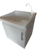 Tanque De Lavanderia 26 Lts + Gabinete Mdf + torneira +sifão + válvula Aéreo Suspenso