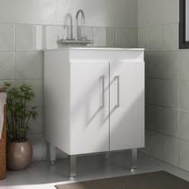 Tanque De Lavanderia 45L Com Gabinete 2 Portas Multimóveis