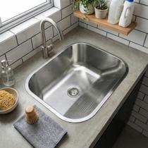 Tanque De Lavanderia Aço Inox Com Ralo Sifão 34x40 cm