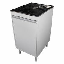 Tanque De Lavanderia Em Inox 30l Com Balcão 1 Porta 100% Mdf