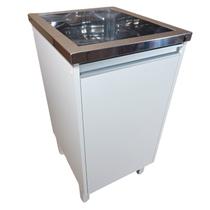 Tanque de lavanderia Inox 23L Com Gabinete MDF 44cm