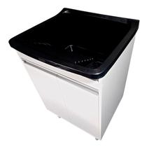 Tanque de Lavanderia Plástico 40L Com Gabinete MDF 56cm Puxador Perfil - EJV Shoop