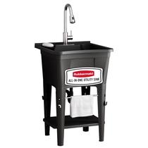 Tanque de Lavanderia Rubbermaid Utility Sink Preto Autônomo Tanque de Lavanderia Rubbermaid Utility Sink Preto Autônomo