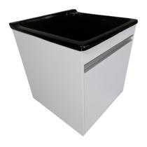 Tanque de lavar Fibra 40L Com Gabinete MDF de Parede 54cm Base Torneira de Mesa Tanque de lavar Fibra 40L Com Gabinete MDF de Parede 54cm Base Torneira de Mesa