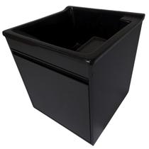 Tanque de lavar Fibra 40L Com Gabinete MDF Preto de Parede 54cm Base Torneira de Mesa