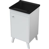 Tanque de Lavar Roupa com Gabinete Pequeno em MDF com pés retro Capacidade 26 litros Entregue Montado Tanque de Lavar Roupa com Gabinete Pequeno em MDF com pés retro Capacidade 26 litros Entregue Montado