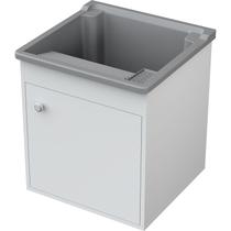 Tanque de Lavar Roupa Pequeno 26 Litros com Gabinete MDF de Fixar Suspenso na Parede Entregue Montado