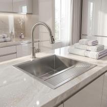 Tanque de Lavar Roupas 54x49 cm Em Aço Inox 1,0mm Escovado Grande com Válvula Para Área de Serviço Tanque de Lavar Roupas 54x49 cm Em Aço Inox 1,0mm Escovado Grande com Válvula Para Área de Serviço